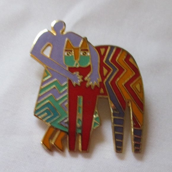 Laurel Burch "Best Friends" enamel pin/brooch - Picture 1 of 3